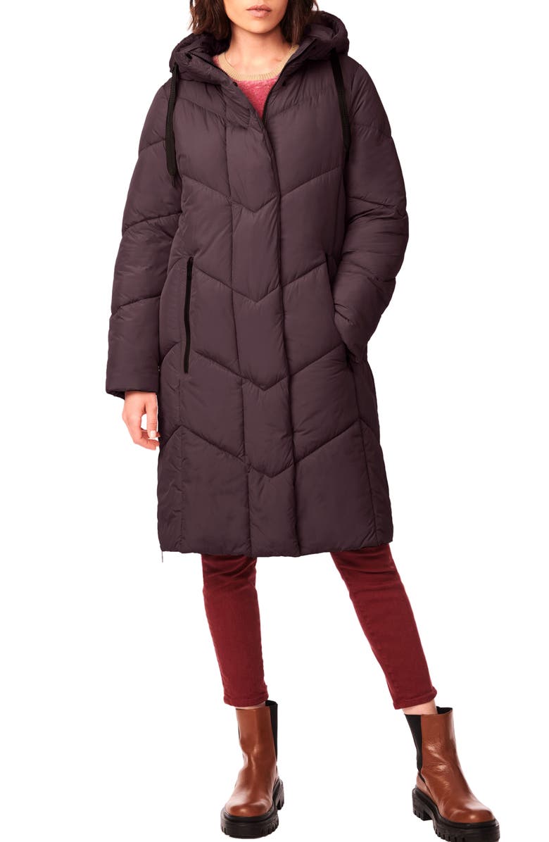 Bernardo Angle Alley Water Resistant Longline Puffer Coat, Main, color, 