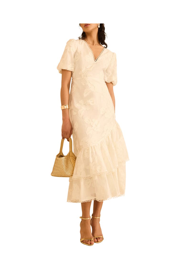 Cotton Blend Floral Maxi Dress, Alternate, color, Ivory