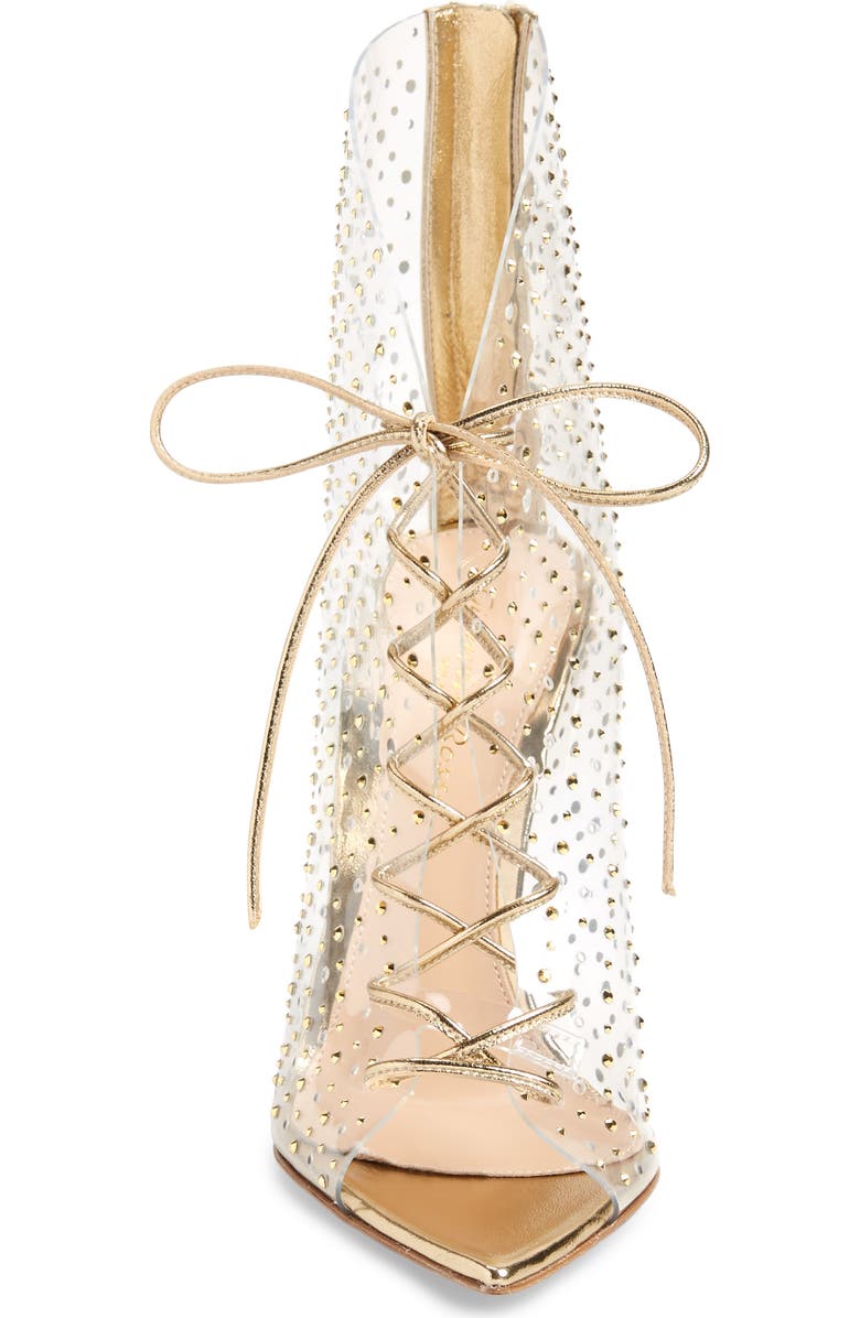 Gianvito Rossi Translucent Lace-Up Bootie, Alternate, color,