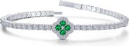 Lafonn Simulated Emerald Clover Flexible Bangle
