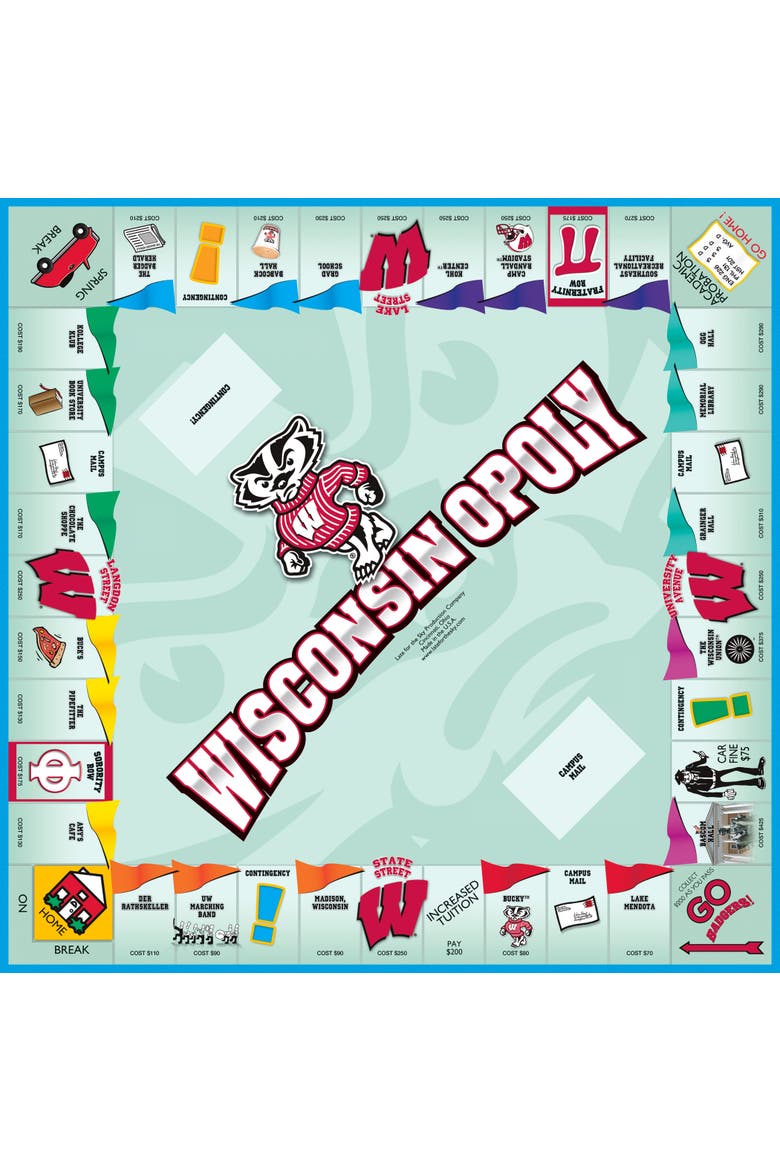 University of Wisconsin Wisconsin Opoly Monopoly Board Game, Alternate, color, Multicolored
