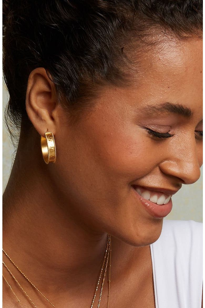 Bold Spirit Gold Hoop Earrings, Alternate, color, Gold