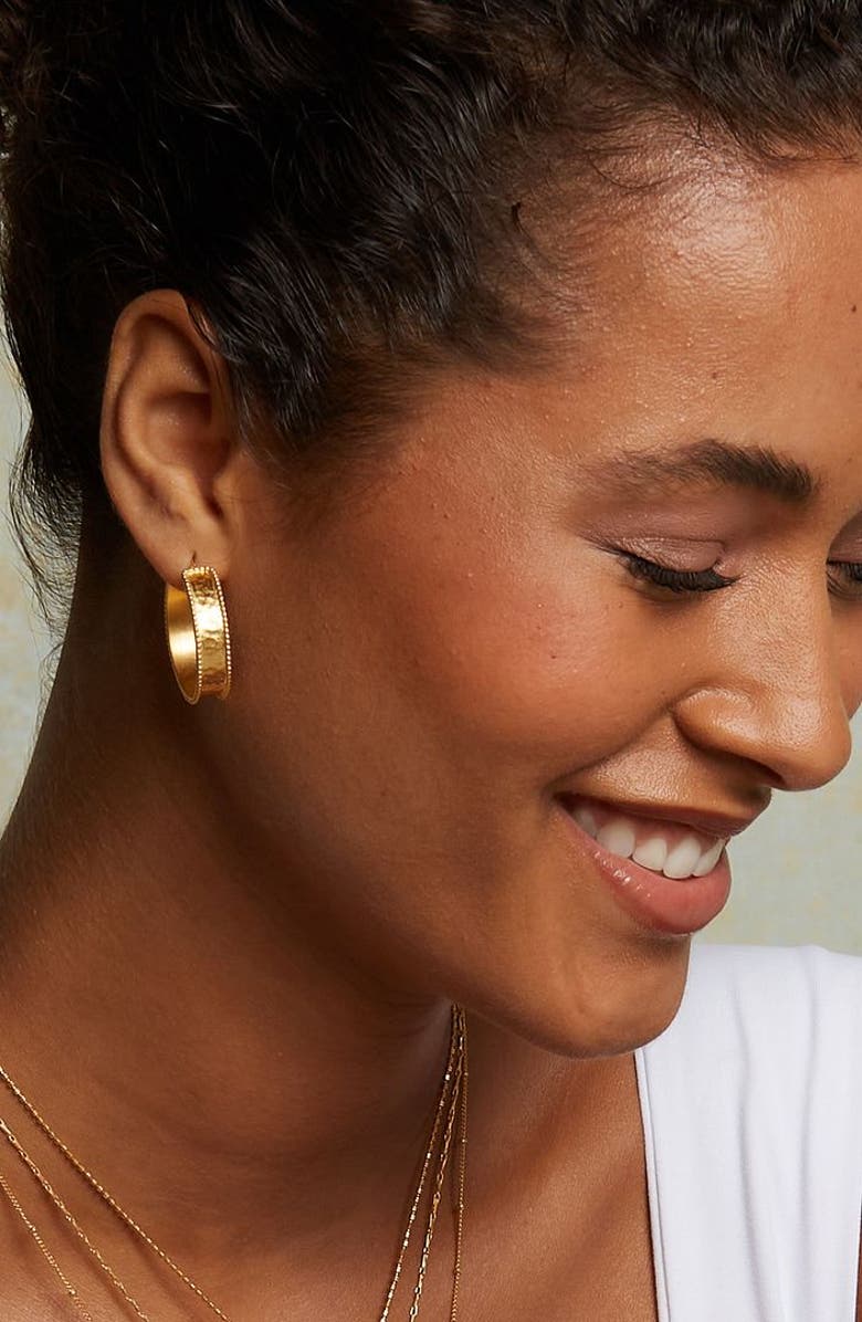 Satya Jewelry Bold Spirit Gold Hoop Earrings, Alternate, color, Gold