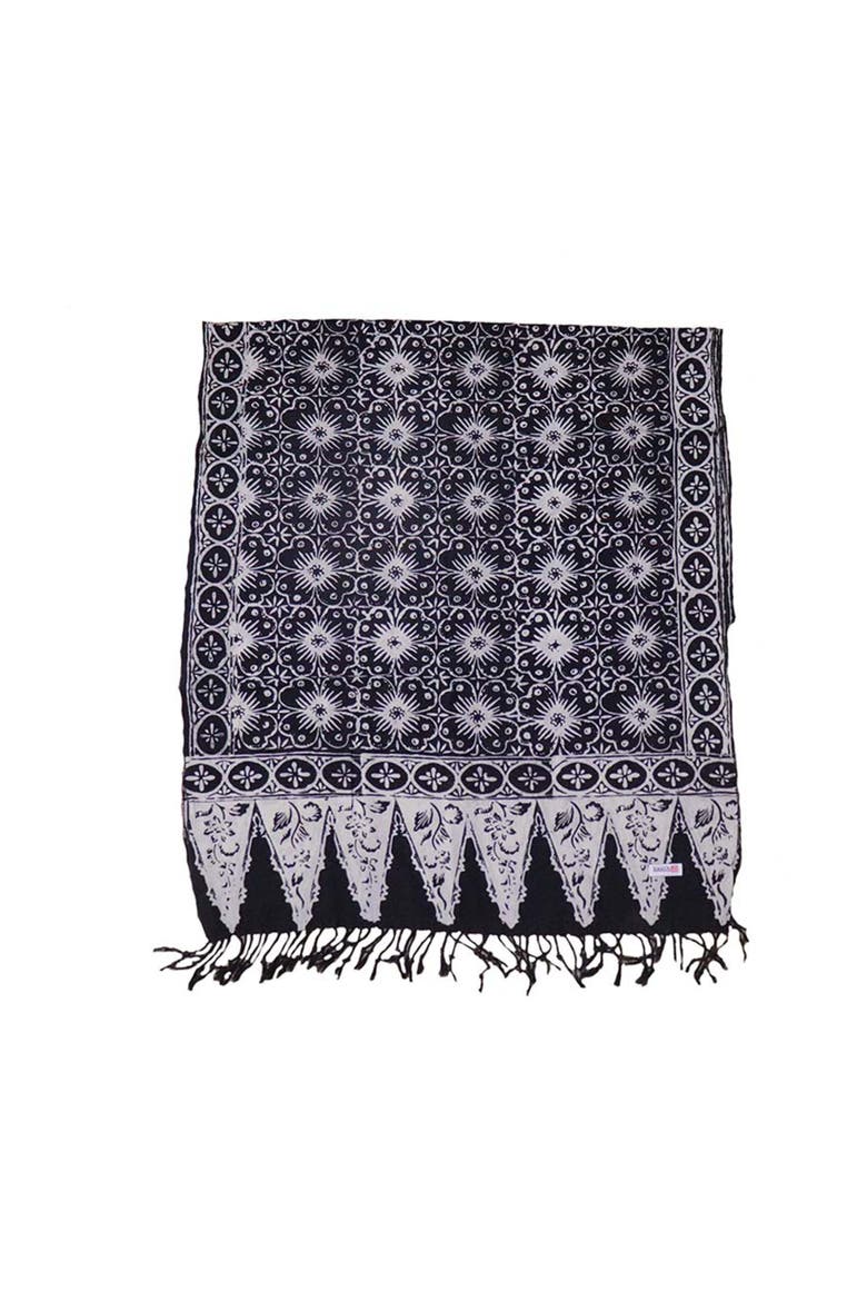 Handmade Batik Scarf, Alternate, color, Hisbiscus Flower