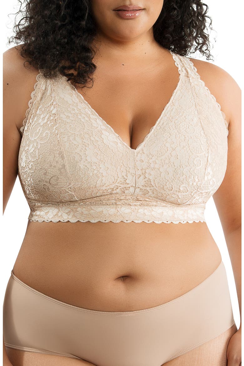Adriana Wire-Free Full Bust Supportive Bralette, Main, color, BARE