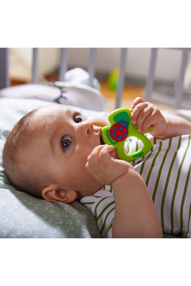Lucky Shamrock Silicone Teething Toy, Alternate, color, Green Multi