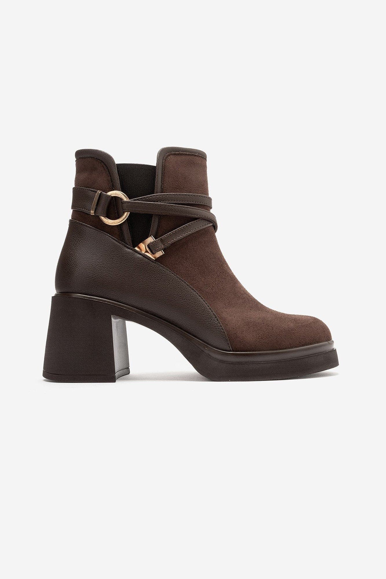 Venice Belted Block Heel Boot, Alternate, color, Brown Suede