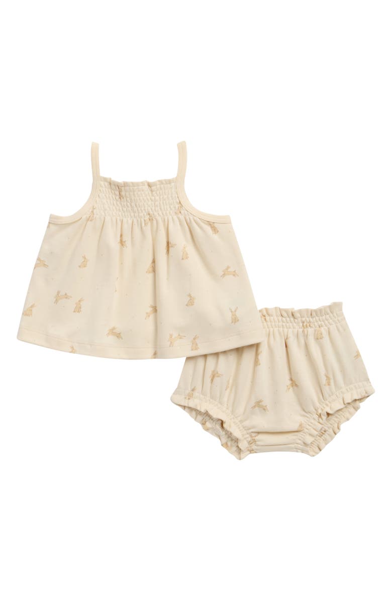 QUINCY MAE Kids' Smocked Tank & Bloomers Set, Main, color, Natural