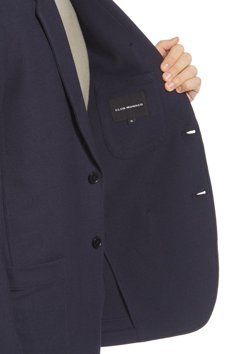 Club Monaco Textural Piqué Blazer, Alternate, color, Navy