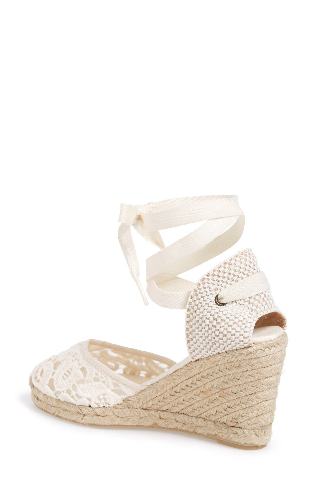 Soludos Lace Wedge Espadrille Sandal, Alternate, color, 