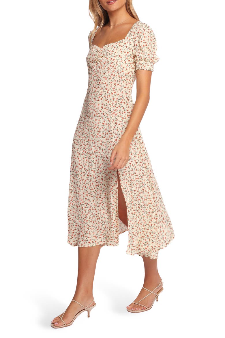 Franklin Floral Midi Dress, Alternate, color, CREAM FLORAL