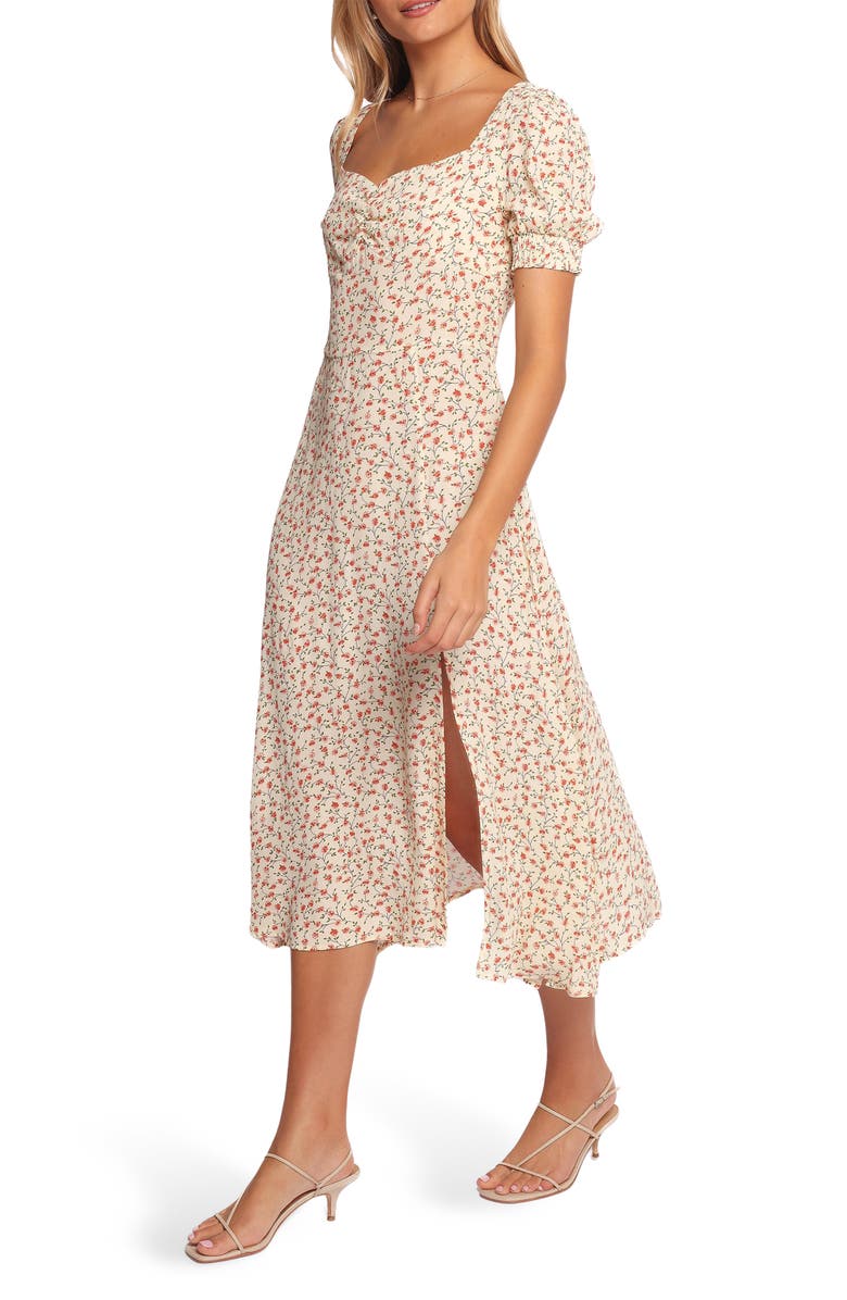 Petal & Pup Franklin Floral Midi Dress, Alternate, color, Cream Floral