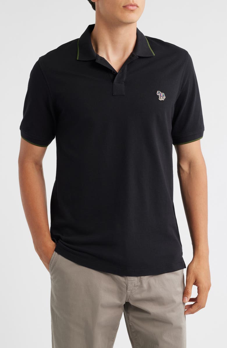 PS Paul Smith Zebra Organic Cotton Piqué Polo, Main, color, 