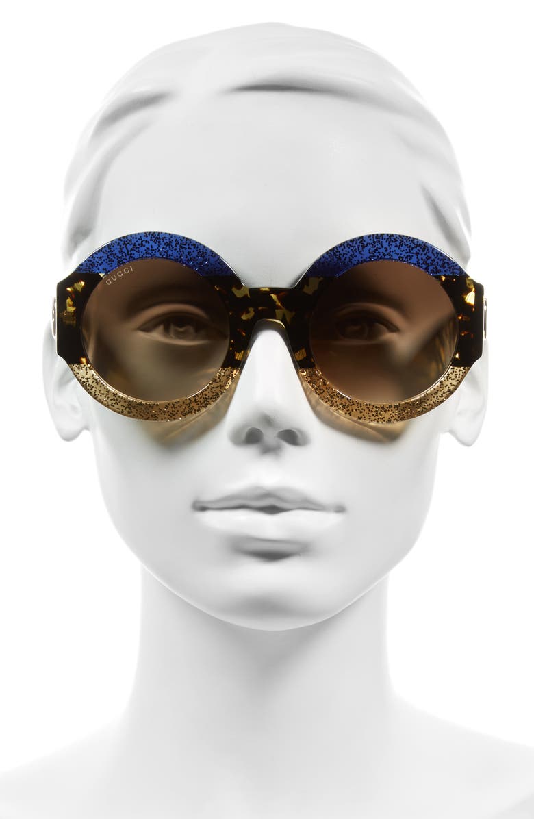 Gucci 51mm Round Sunglasses, Alternate, color, 