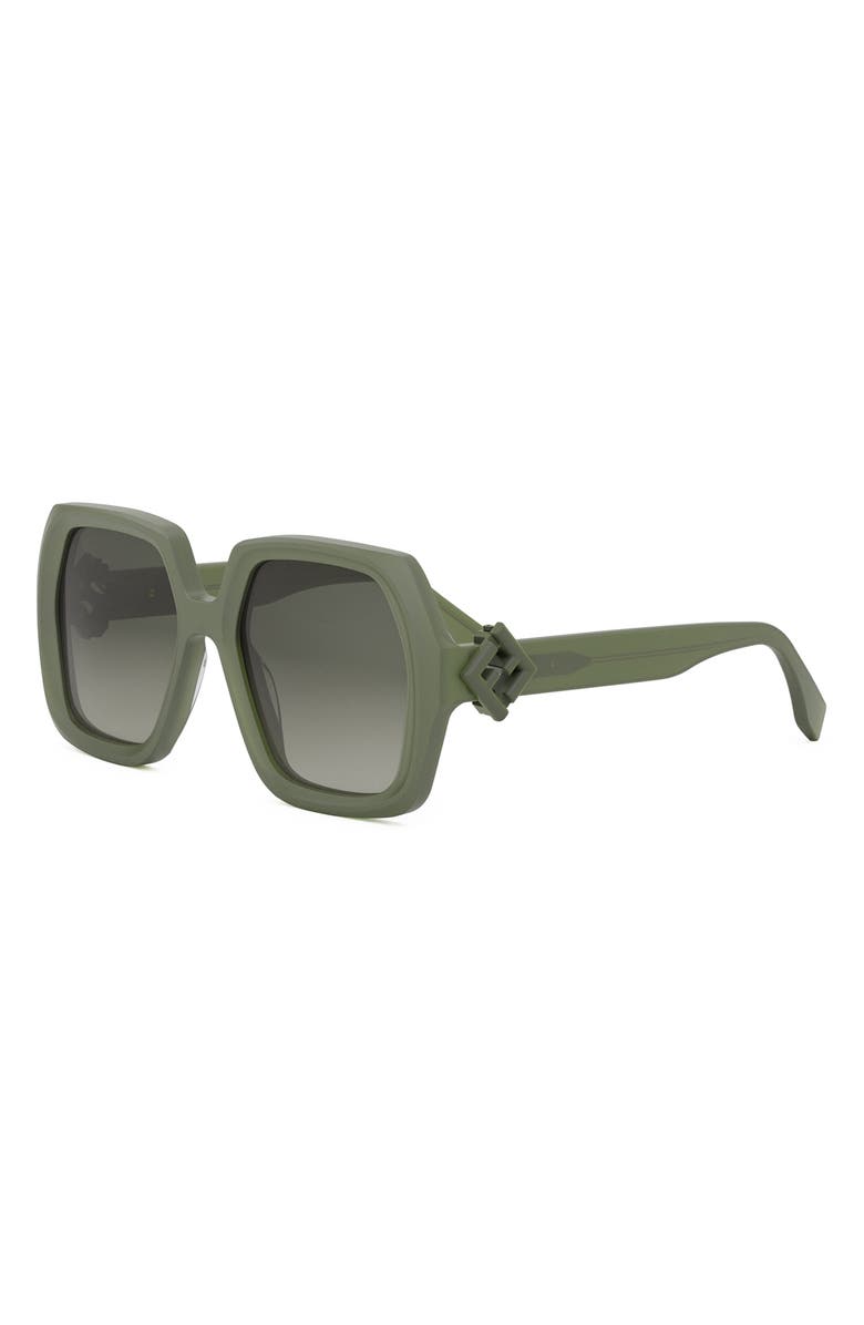 Fendi 'Fendi Diamonds 51mm Square Sunglasses, Alternate, color, Shiny Light Green / Green