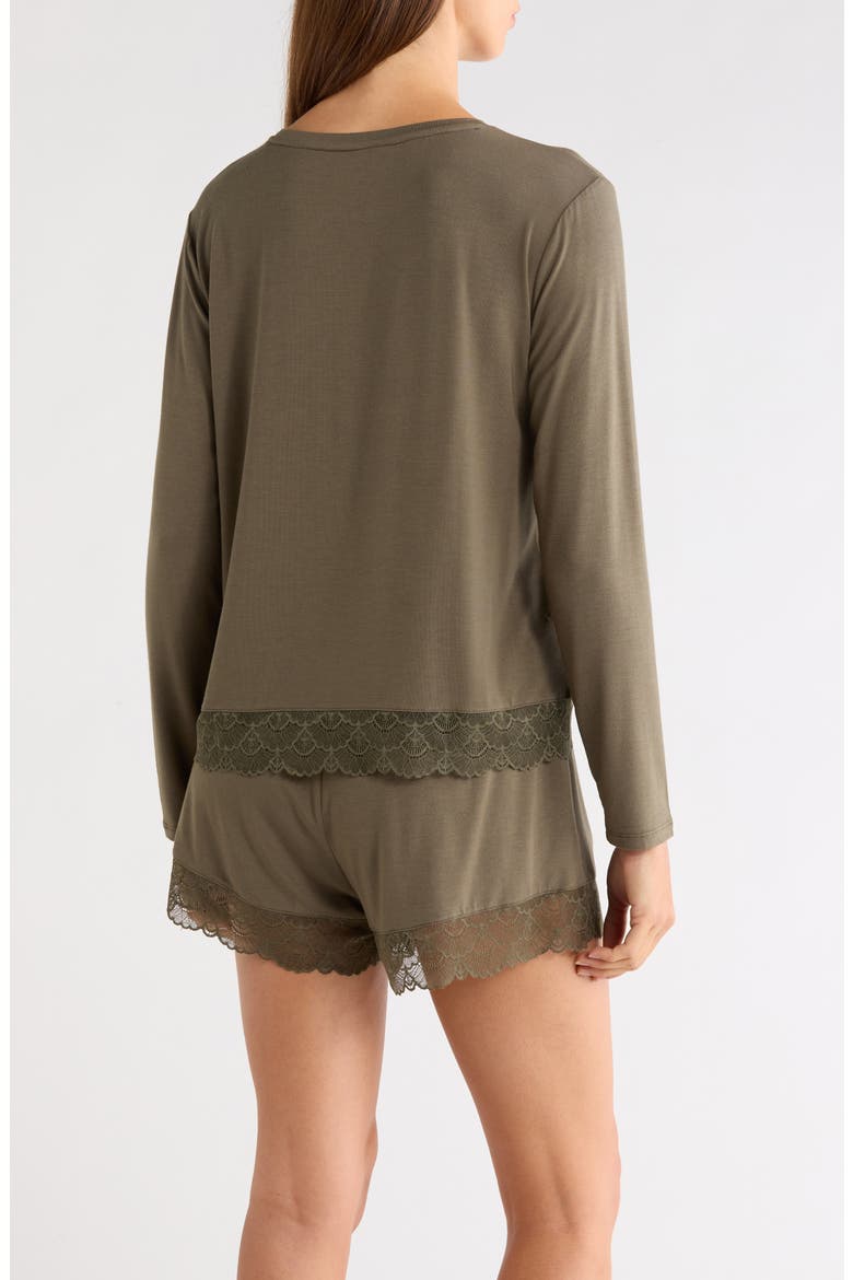Moonlight Eco Lace Short Pajamas, Alternate, color, OLIVE SARMA