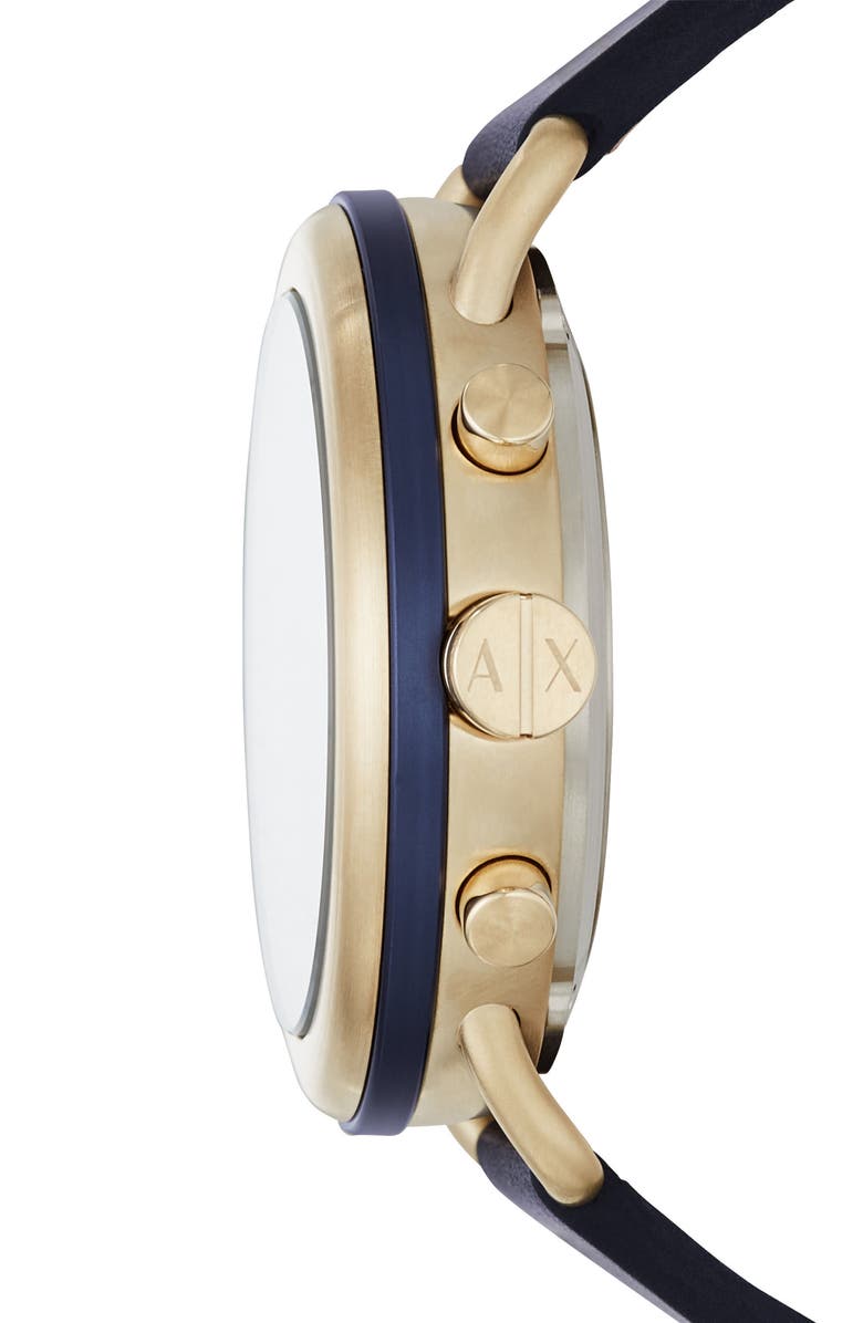 AX Armani Exchange Connected Hybrid Leather Strap Smartwatch, 47mm, Alternate, color,