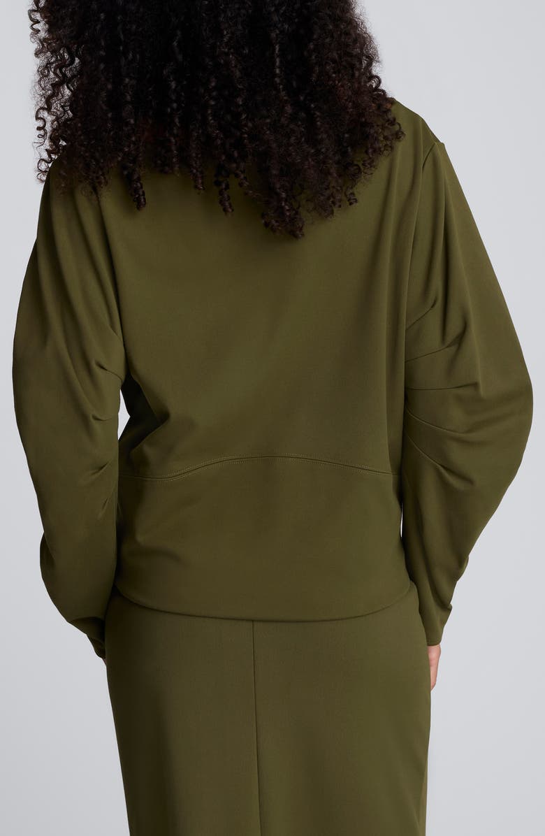 Kenneth Cole Sculpted Boat Neck Long Sleeve Top, Alternate, color, Olive Green