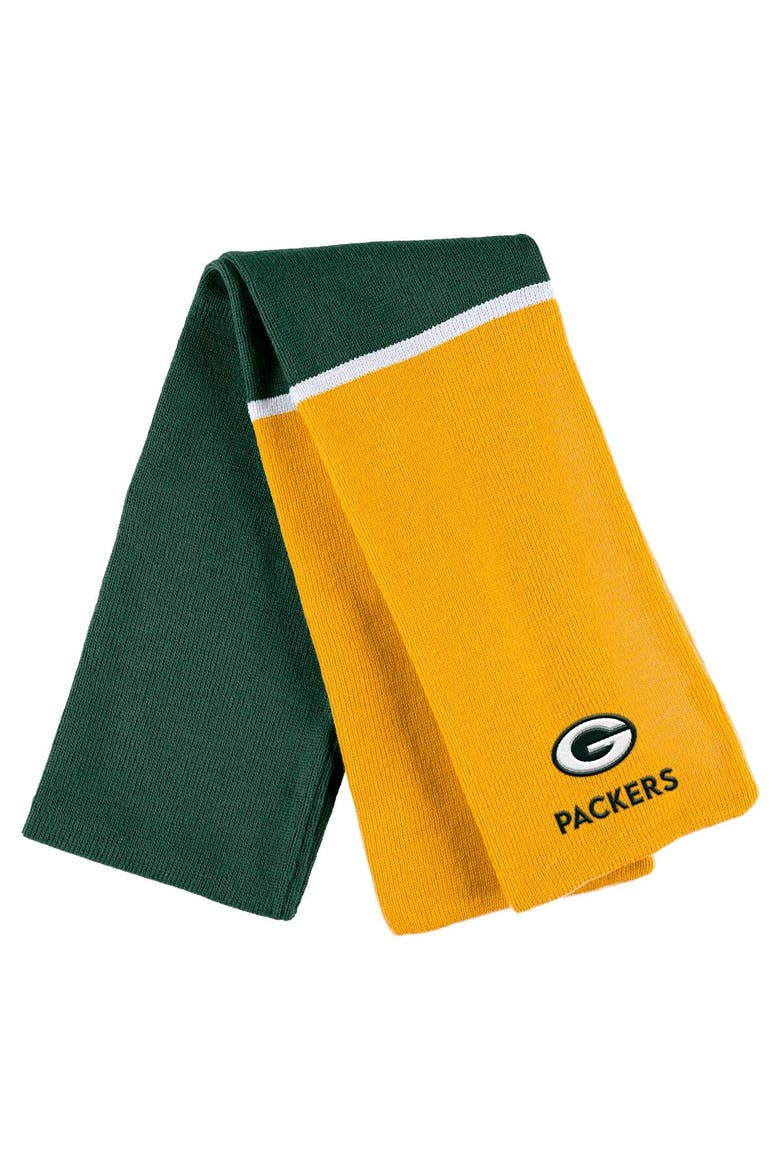 Women's WEAR by Erin Andrews Green Green Bay Packers Colorblock Cuffed Knit Hat with Pom and Scarf Set, Alternate, color, Green
