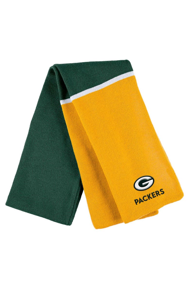 WEAR by Erin Andrews Women's WEAR by Erin Andrews Green Green Bay Packers Colorblock Cuffed Knit Hat with Pom and Scarf Set, Alternate, color, Green