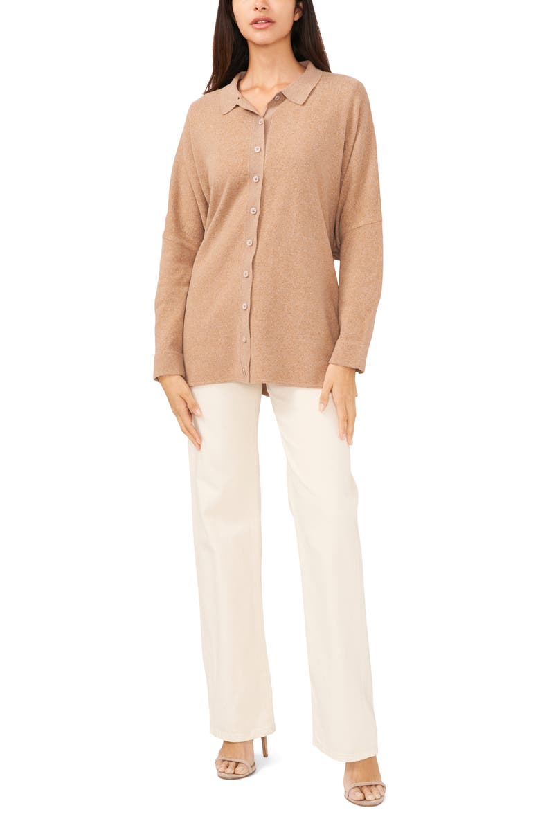 Vince Camuto Side Slit Button-Up Sweater Shirt, Alternate, color, 