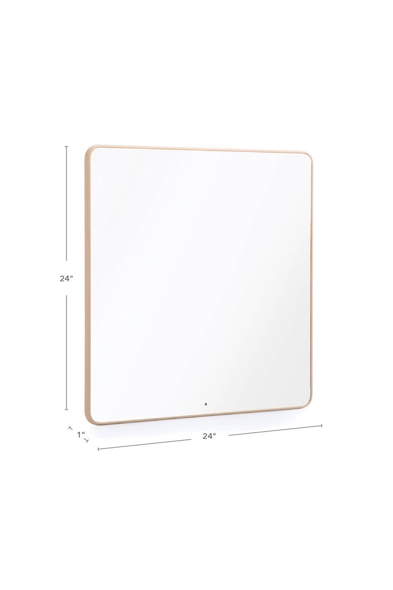 Square Mounted Wall Mirror, Alternate, color, Brown