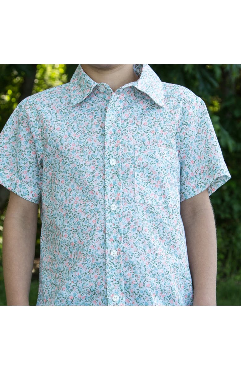 Beet World Boys Collar Shirt, Alternate, color, Pastel Green And Peach