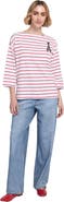 ELLE Collection Striped Tee With Graphic Top