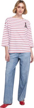 ELLE Collection Striped Tee With Graphic Top