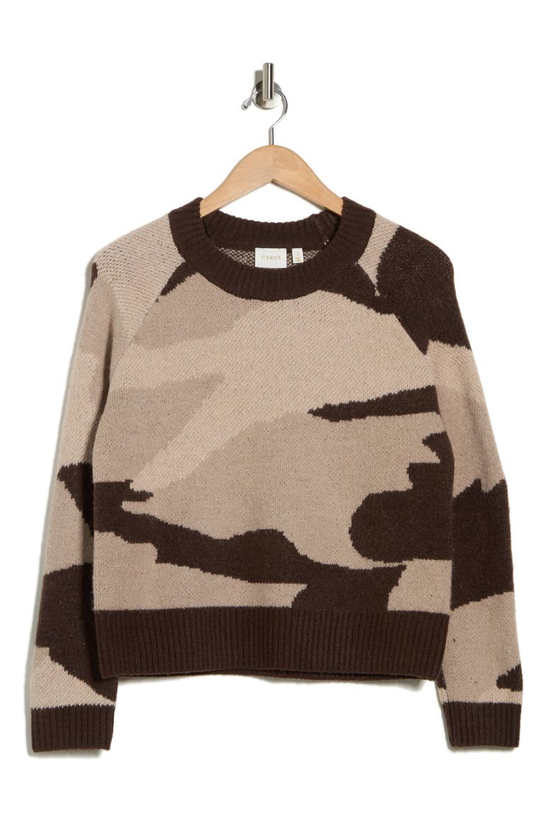 Pattern Sweater, Alternate, color, DESERT CAMO