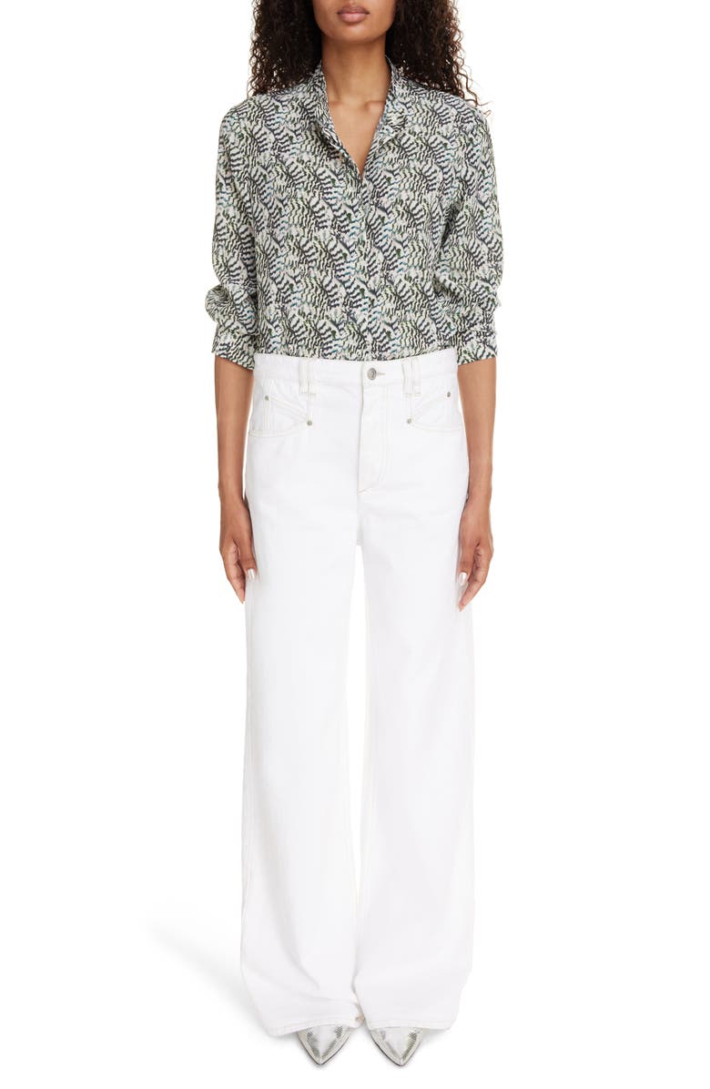 Isabel Marant Lemony High Waist Wide Leg Jeans, Alternate, color,