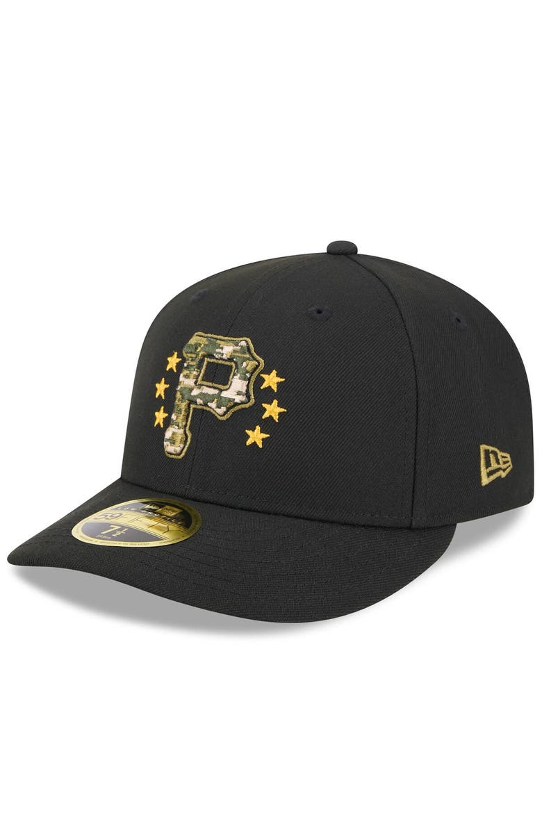 New Era Men's New Era Black Pittsburgh Pirates 2024 Armed Forces Day Low Profile 59FIFTY Fitted Hat, Alternate, color, Black