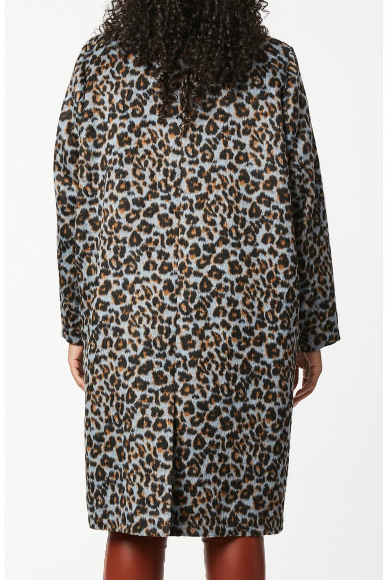 Relaxed Fit Animal Print Coat, Alternate, color, BLUE BROWN ANIMAL