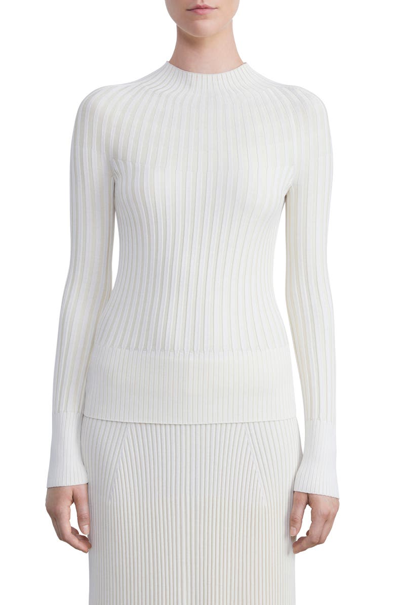 Lafayette 148 New York Sunburst Funnel Neck Sweater, Main, color, 