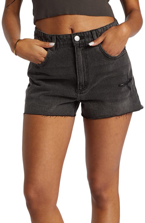 High Tides Raw Hem Denim Shorts