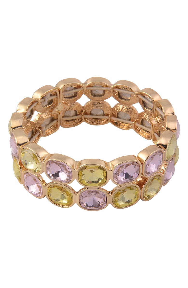 Laundry by Shelli Segal Faceted Crystal Stretch Bracelet, Main, color, Multi-Colored