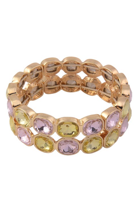 Faceted Crystal Stretch Bracelet