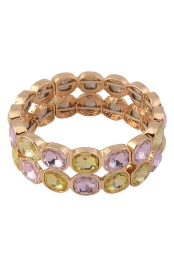 Laundry By Shelli Segal Faceted Crystal Stretch Bracelet