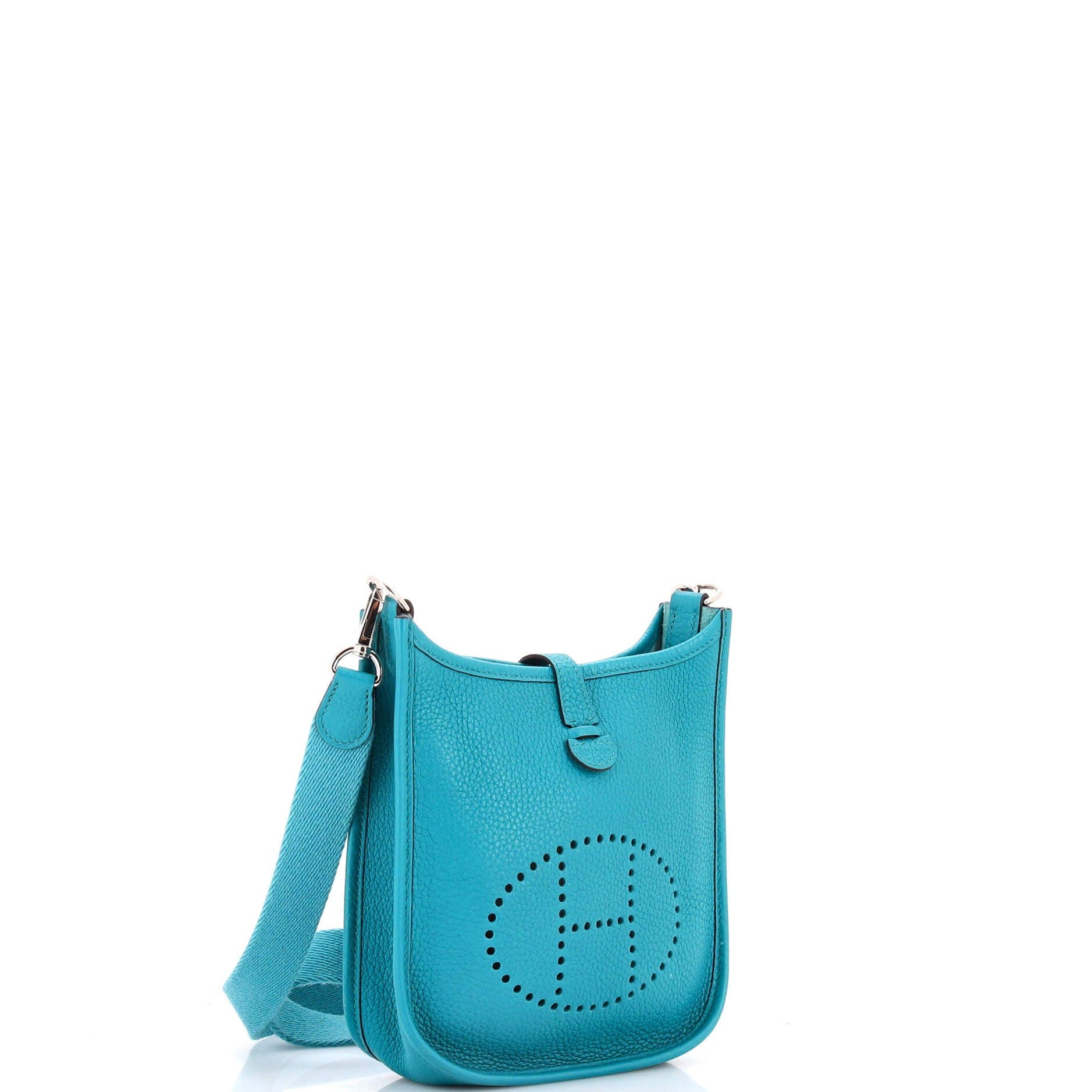 Pre-Owned Hermes Evelyne Bag Gen III Clemence TPM, Alternate, color, Bleu Paon