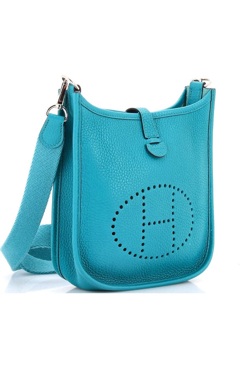 Pre-Owned Hermes Evelyne Bag Gen III Clemence TPM, Alternate, color, Bleu Paon
