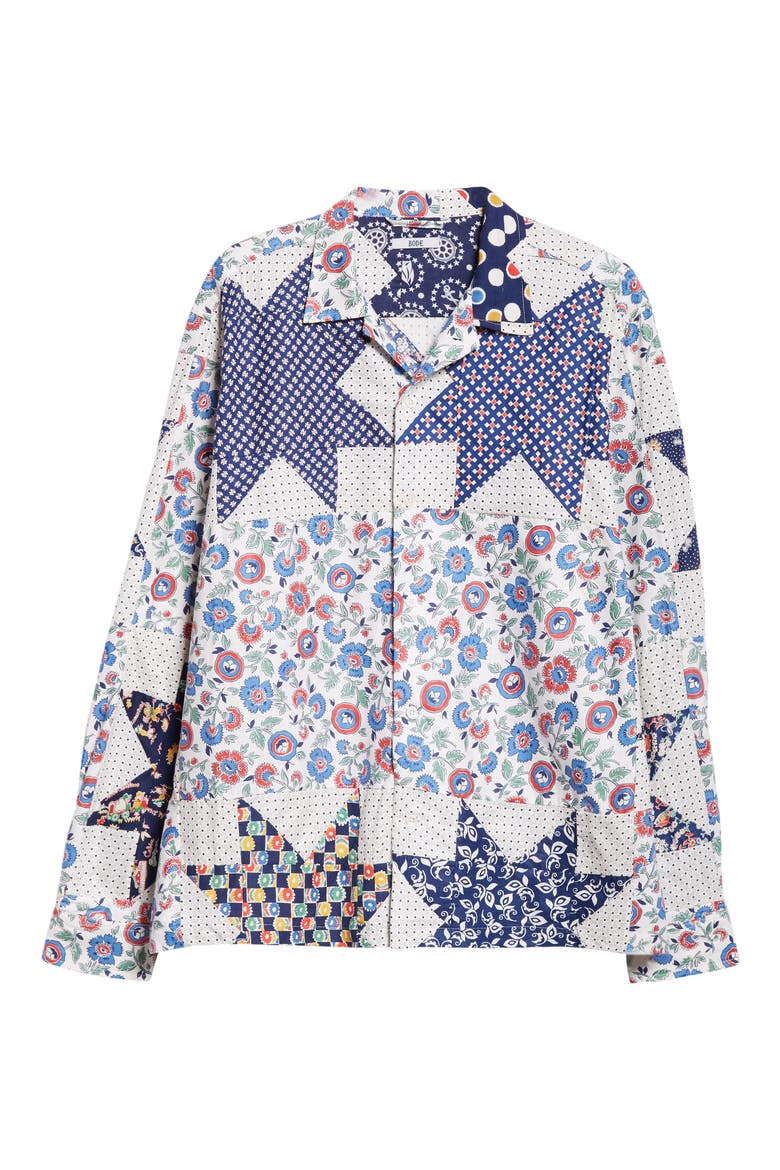 Thistle Star Long Sleeve Camp Shirt, Alternate, color, BLUE MULTI