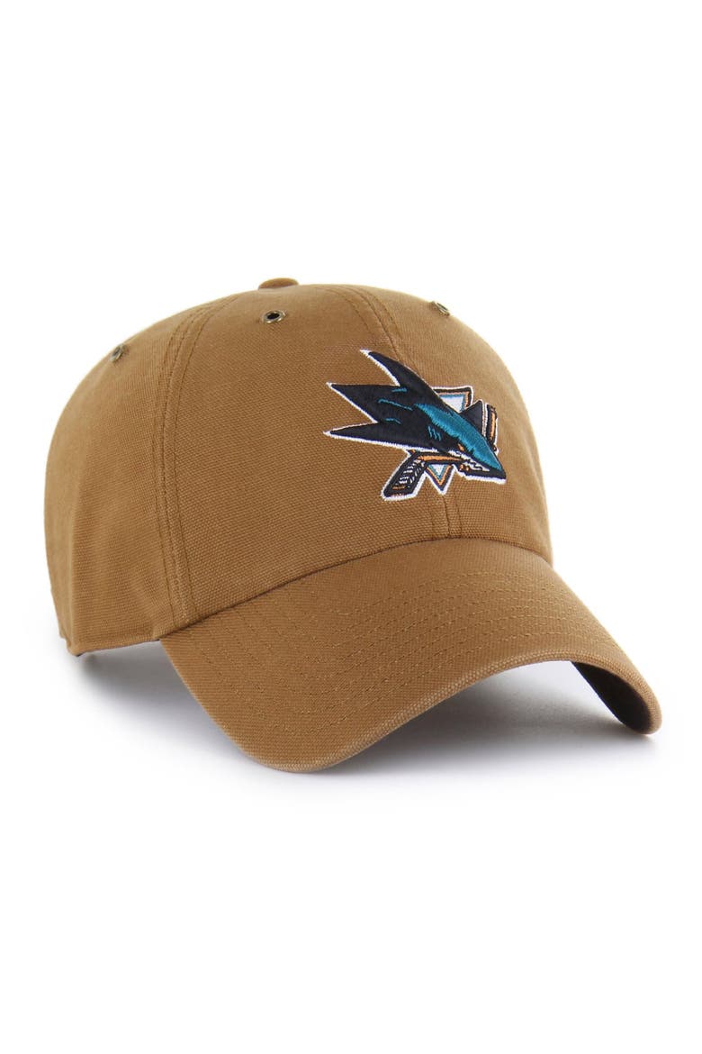 Men's Carhartt x '47  Brown San Jose Sharks Clean Up Adjustable Hat, Alternate, color, Brown