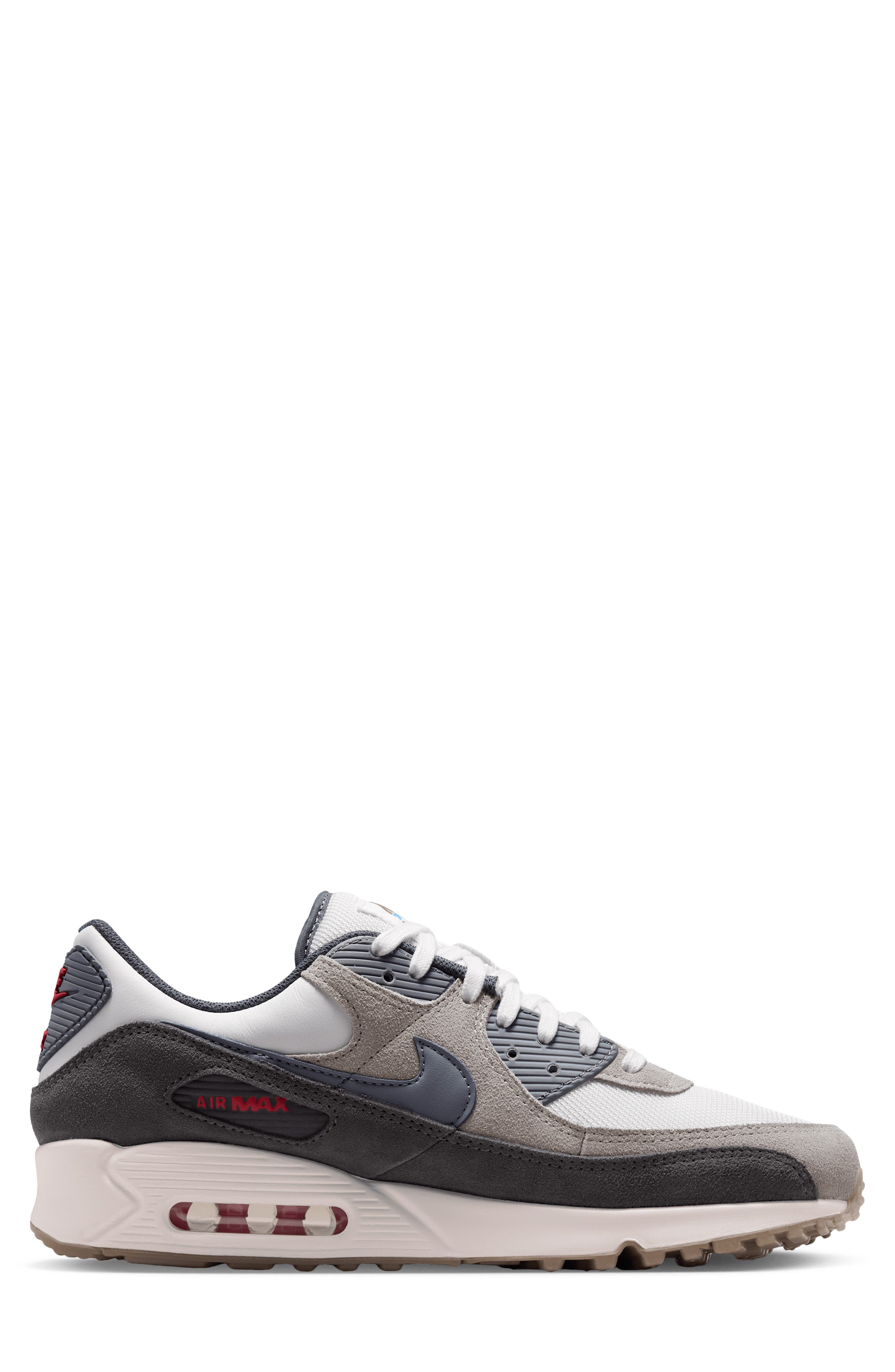 Air Max 90 Premium Sneaker, Alternate, color, WHITE/GREY/ANTHRACITE/GREY