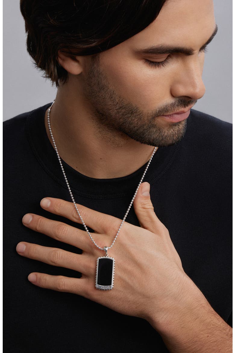 Men's Anthem Black Agate Tag Amulet, Alternate, color, BLACK AGATE