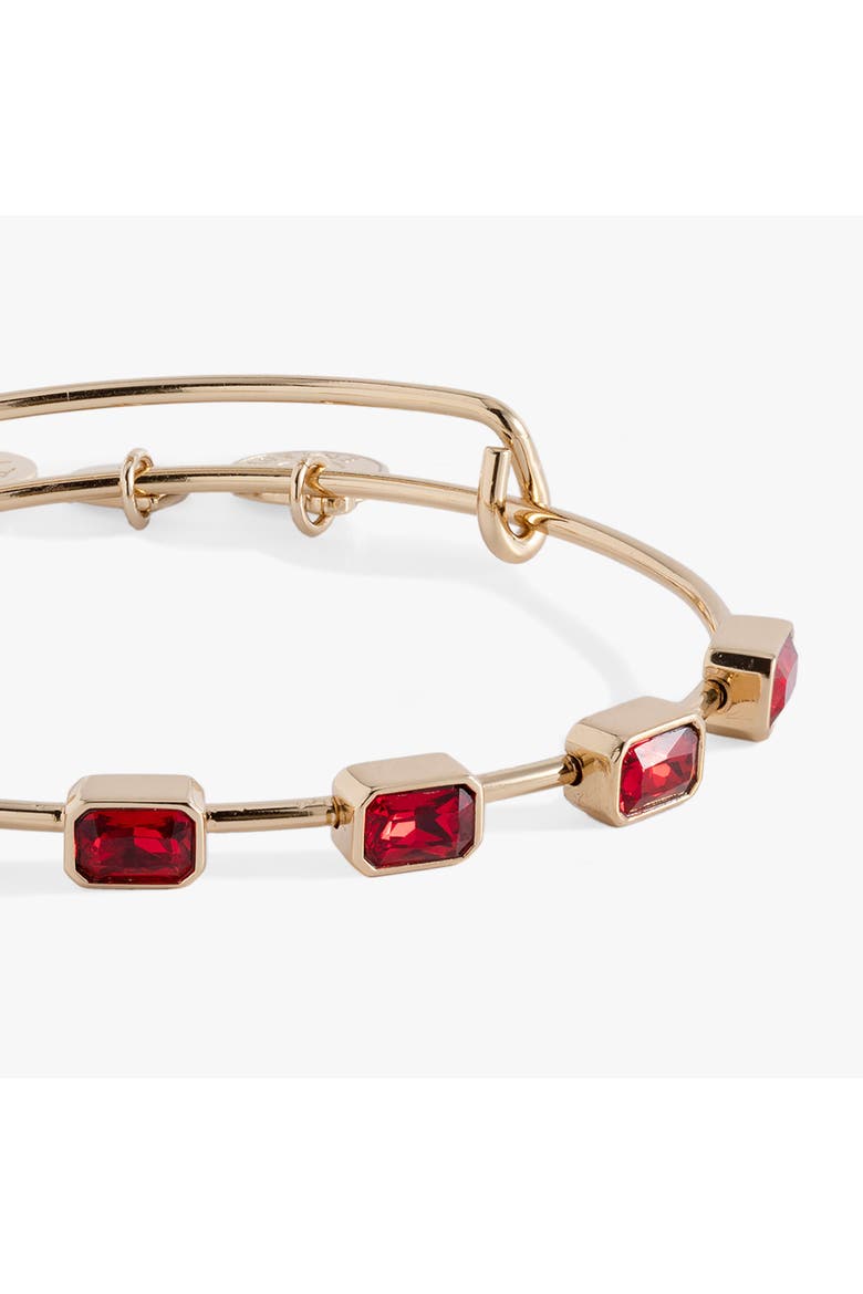 January Birthstone Emerald Cut Bangle, Alternate, color, Gold 