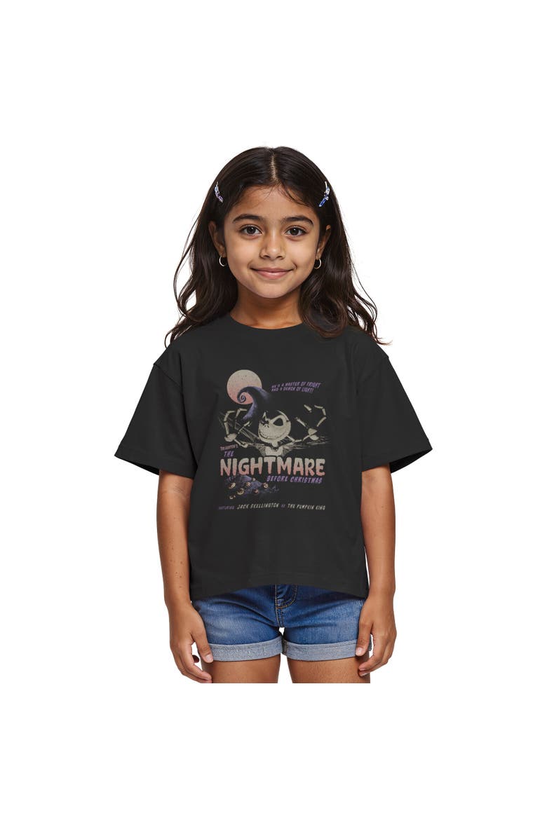 Girl's The Nightmare Before Christmas Jack Master of Fright Crop T-Shirt, Main, color, Black