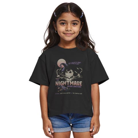 Girl's The Nightmare Before Christmas Jack Master Of Fright Crop T-shirt