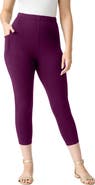 Roaman's Side-Pocket Essential Capri Legging
