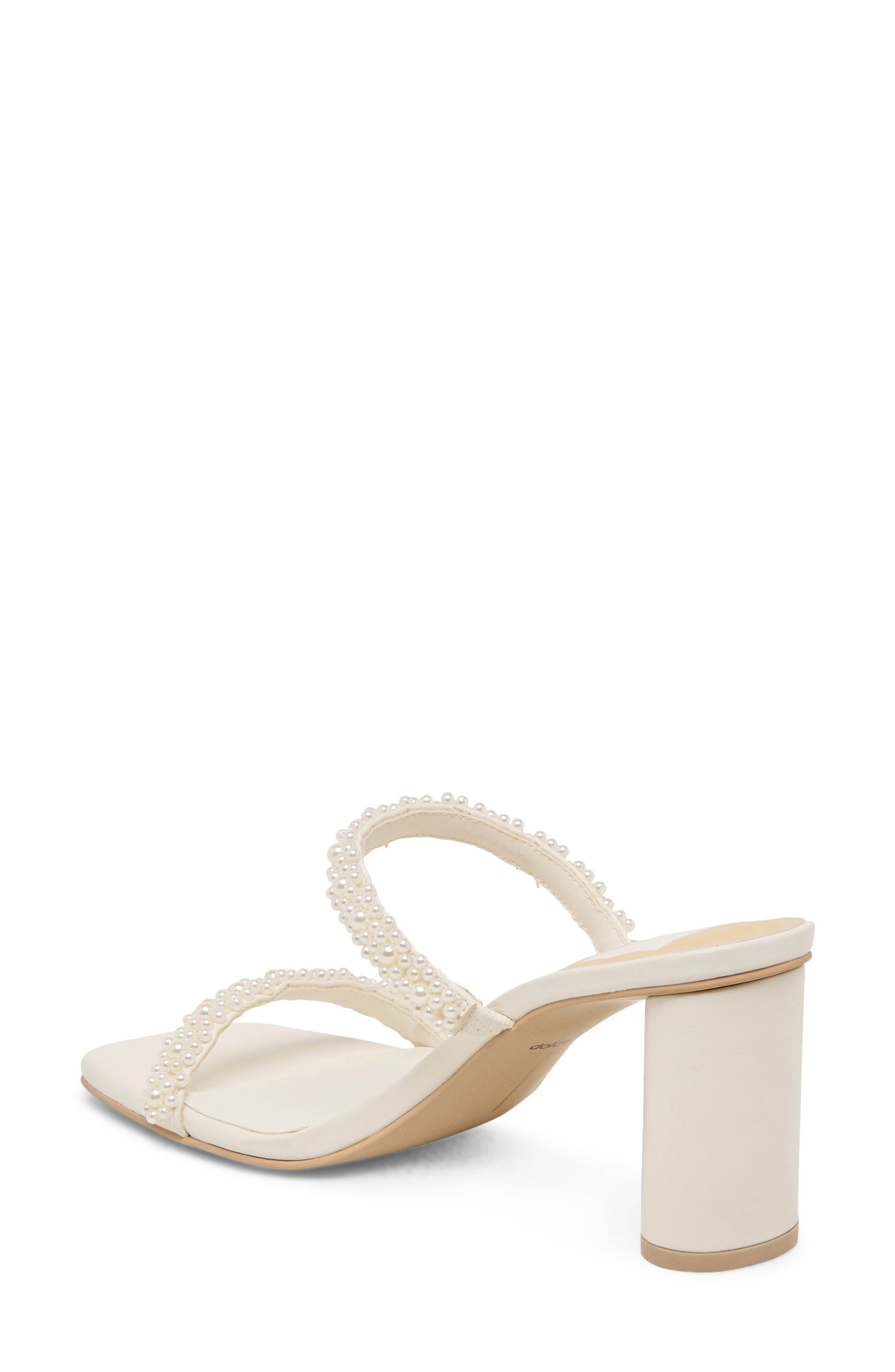 Dolce Vita Nolah Faux Pearl Sandal, Alternate, color, White Stella