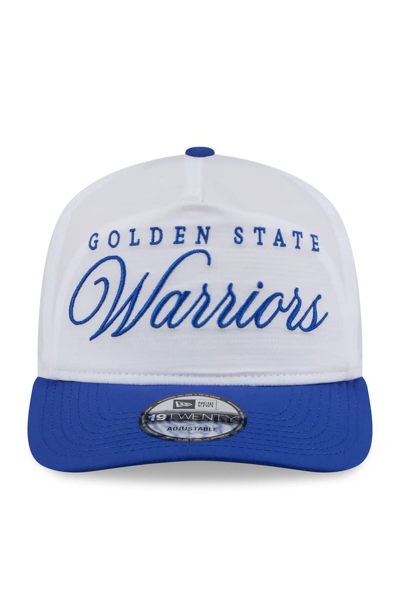 Men's New Era White/Royal Golden State Warriors 2025 NBA Draft On-Stage Nylon 19TWENTY Adjustable Hat, Alternate, color, White
